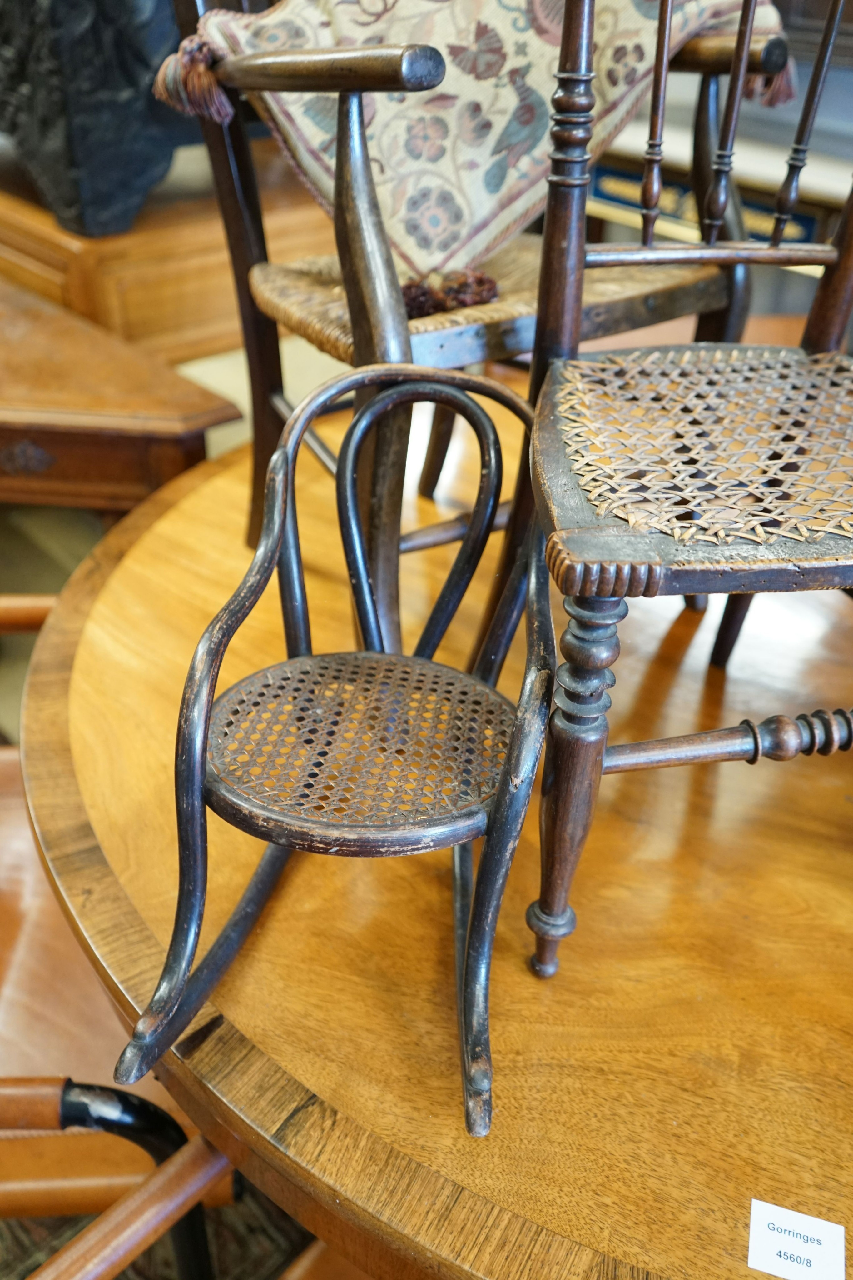 Four assorted Victorian and later miniature childs' and doll's chairs